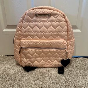 Betsey Johnson Pink Hearts Nylon Backpack NWT